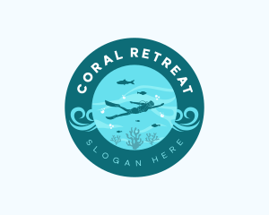 Scuba Diver Snorkeling logo