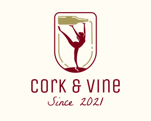 Female Gymnast Winery logo design