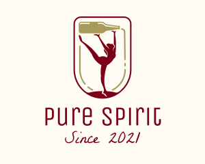 Female Gymnast Winery logo design