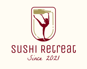 Female Gymnast Winery logo design