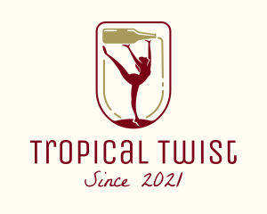 Female Gymnast Winery logo design