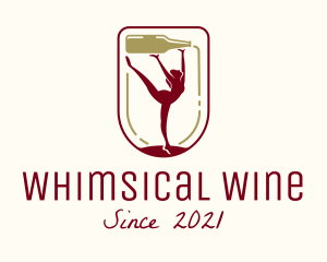 Female Gymnast Winery logo design