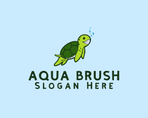 Smiling Sea Turtle logo design