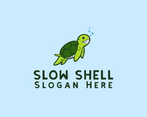 Smiling Sea Turtle logo design