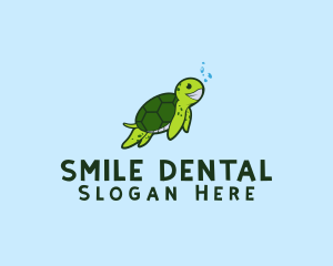 Smiling Sea Turtle logo design