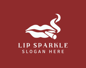 Smoking Lady Lips logo design