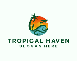 Tropical Beach Resort logo design