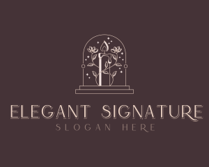 Elegant Floral Candle logo design