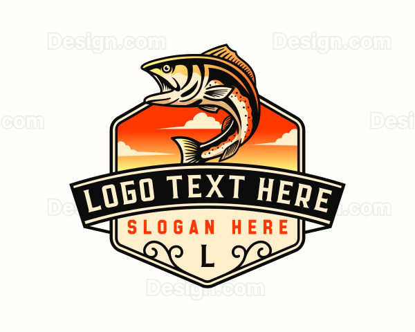 Outdoor Nautical Fishing Logo