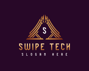 Cyber  Pyramid Triangle logo design