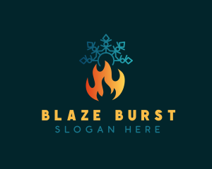 Camp Fire Snowflake logo design