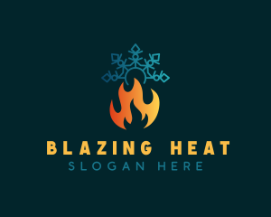 Camp Fire Snowflake logo design