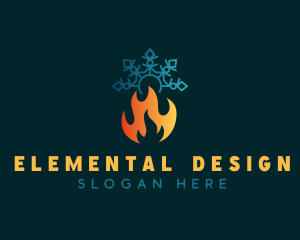 Camp Fire Snowflake logo design