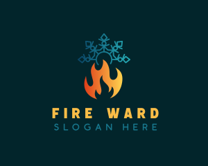 Camp Fire Snowflake logo design