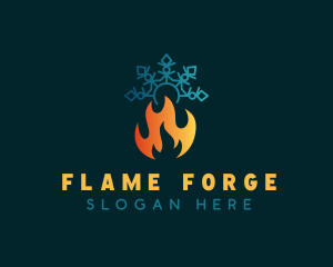 Camp Fire Snowflake logo design