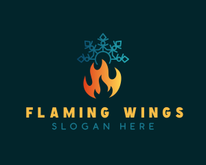 Camp Fire Snowflake logo design