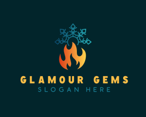 Camp Fire Snowflake logo design