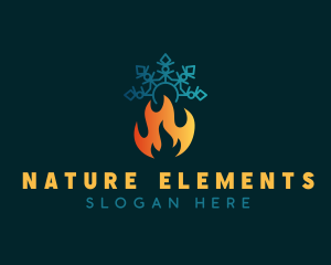 Camp Fire Snowflake logo design