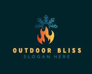 Camp Fire Snowflake logo design