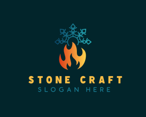 Camp Fire Snowflake logo design