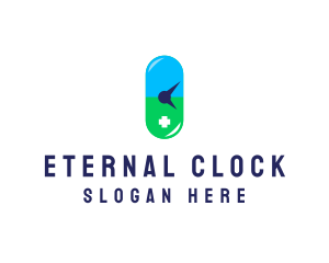 Pharmacy Capsule Clock  logo design