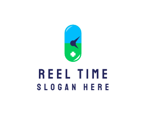 Pharmacy Capsule Clock  logo design