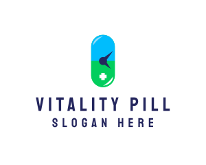 Pharmacy Capsule Clock  logo design