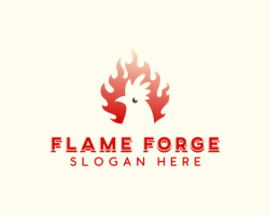 Roasted Flame Chicken logo design