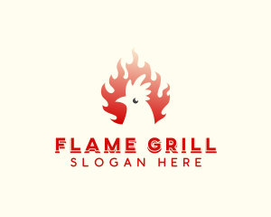 Roasted Flame Chicken logo design