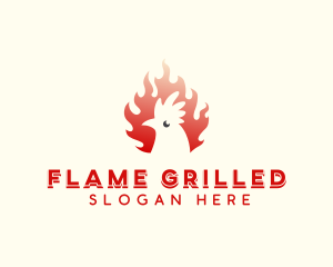 Roasted Flame Chicken logo design