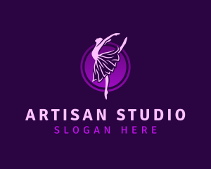 Dancing Lady Ballerina logo design