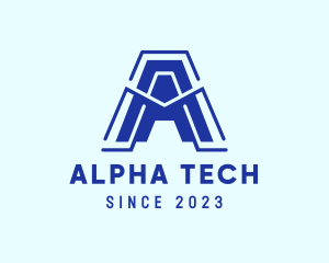 Futuristic Tech Letter A logo design