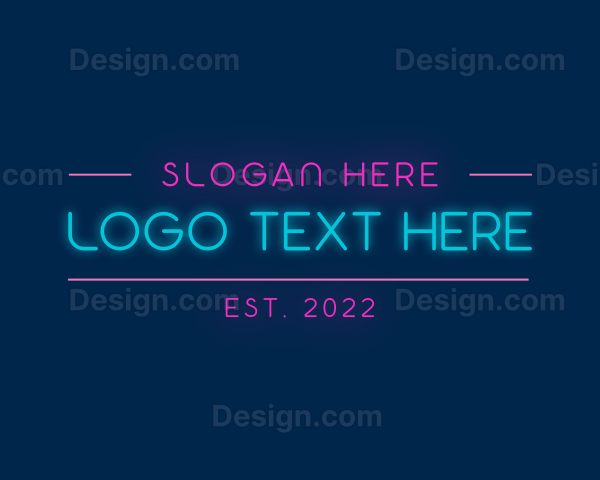 Fun Party Neon Wordmark Logo