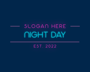 Fun Party Neon Wordmark logo design