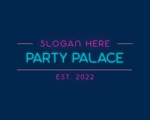 Fun Party Neon Wordmark logo design