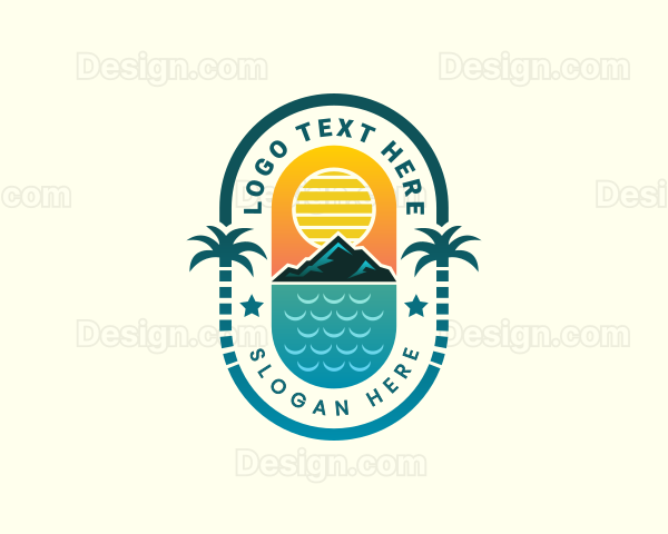 Beach Vacation Island Logo