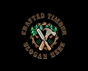 Chisel Hammer Woodwork  logo design