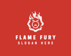 Grill BBQ Flame logo design