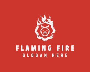 Grill BBQ Flame logo design