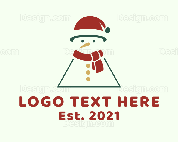 Holiday Christmas Snowman Logo