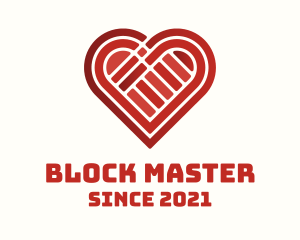 Valentine Heart Blocks logo design