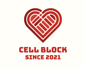 Valentine Heart Blocks logo design