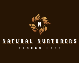 Botanical Leaf Swirl logo design