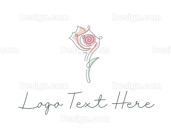 Rose Flower Scribble Logo