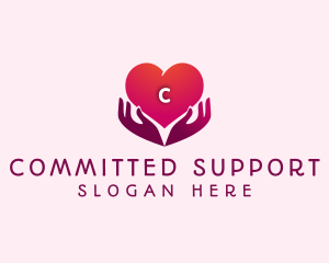 Donation Heart Hand  logo design