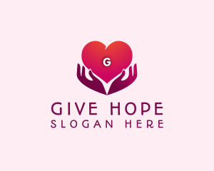Donation Heart Hand  logo design