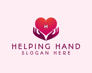 Donation Heart Hand  logo design