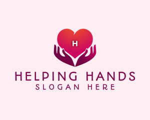 Donation Heart Hand  logo design