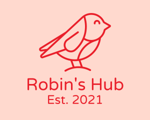Happy Minimalist Robin logo