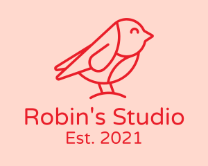 Happy Minimalist Robin logo